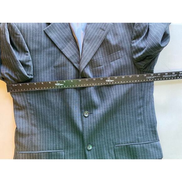 Oscar De La Renta Mens 38R Blazer Sportscoat Gray Wool Jacket Business Office - Picture 10 of 14